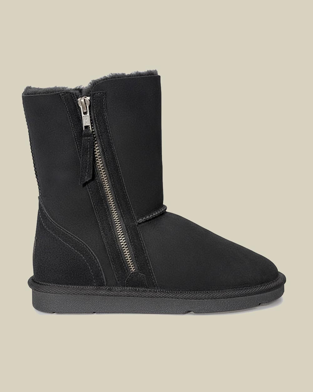 Mid Zip Sheepskin Boots