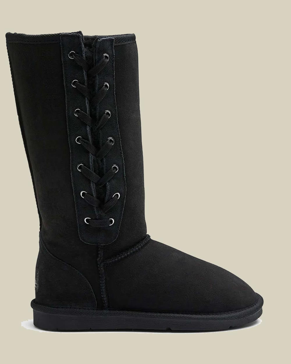 Tall Lace-up Sheepskin Boots