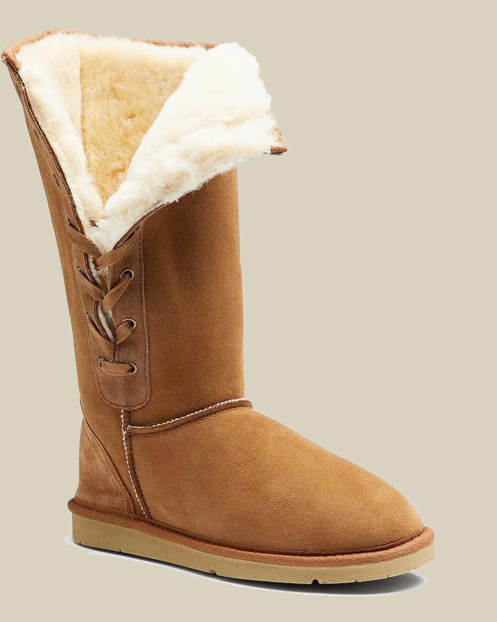 Tall Lace-up Sheepskin Boots