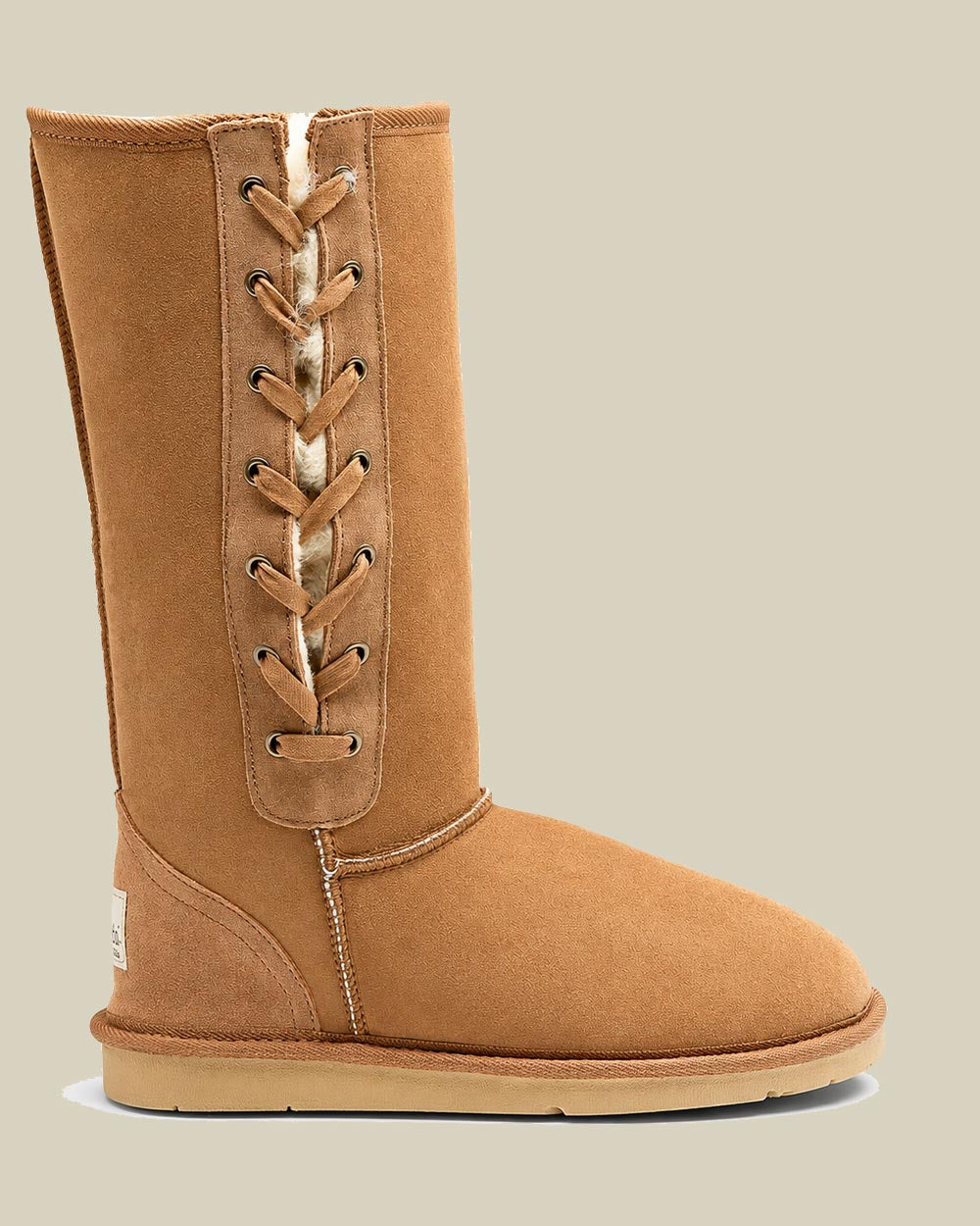 Tall Lace-up Sheepskin Boots