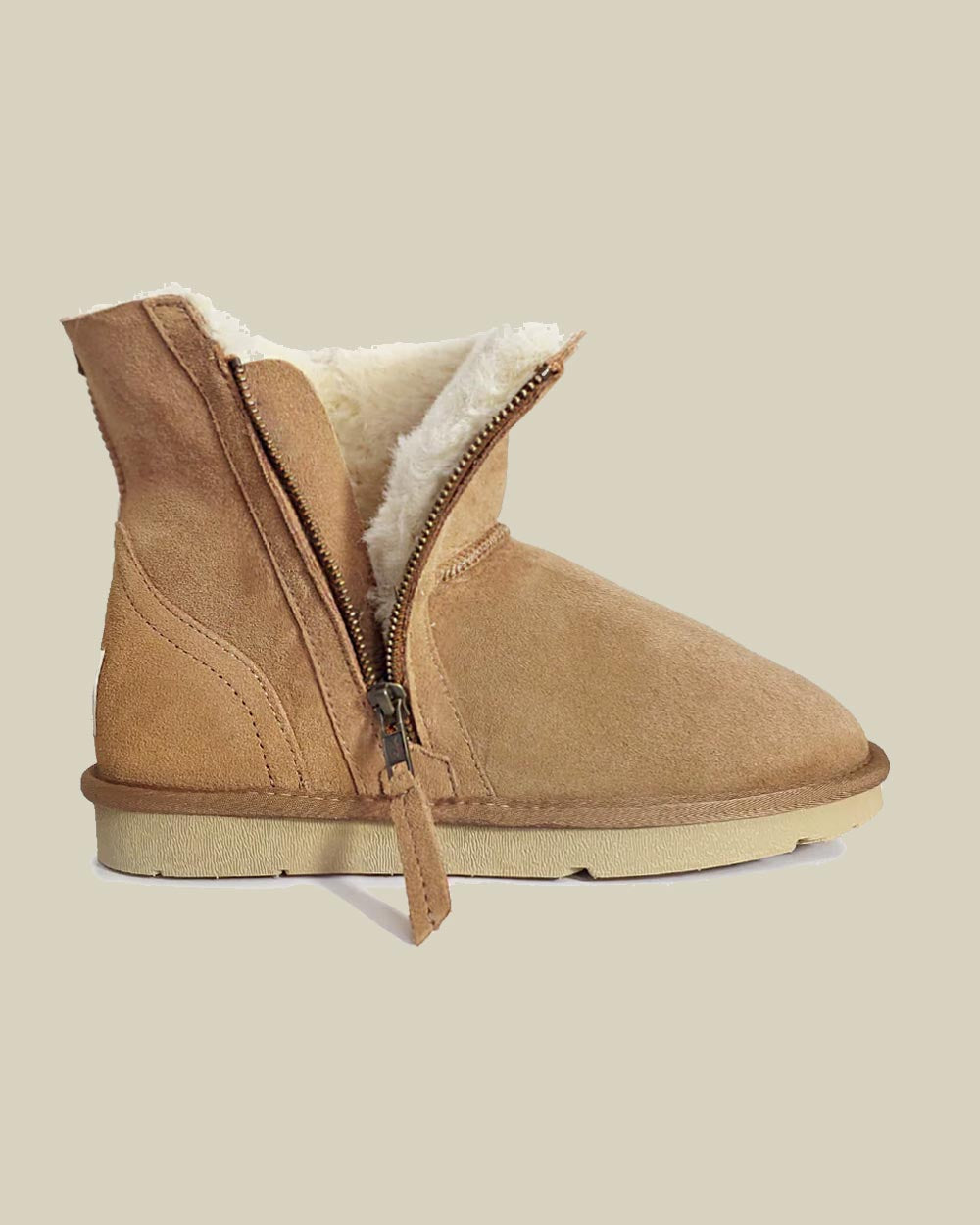 Ultra Short Zip Sheepskin Boots