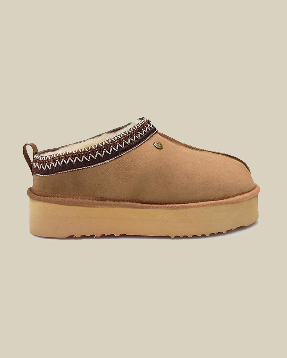 Jasper Platform Sheepskin Slippers