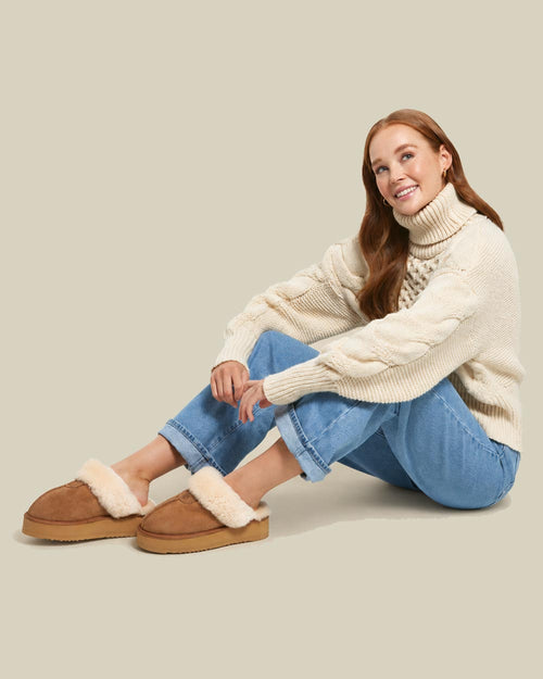 Charlotte Platform Sheepskin Scuffs